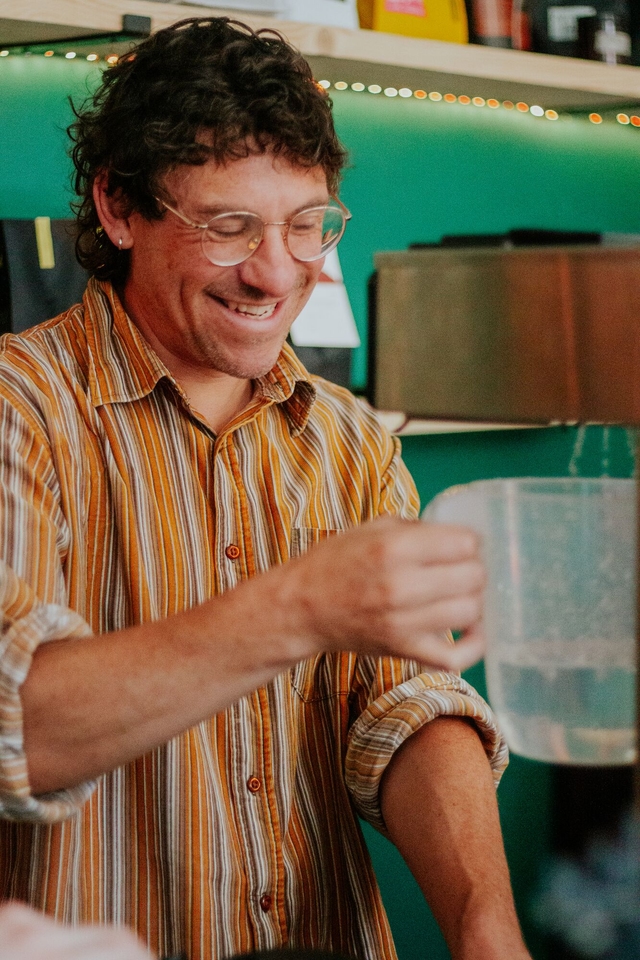 Pouring a coffee